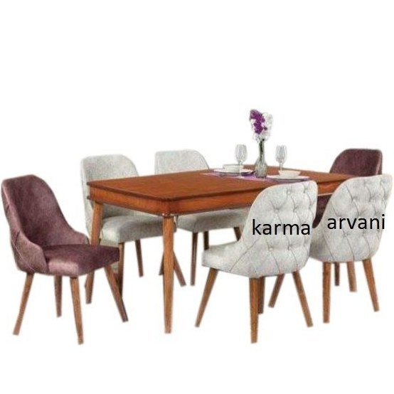 میز ناهارخوری ۶ نفره چوبی مدل رویس