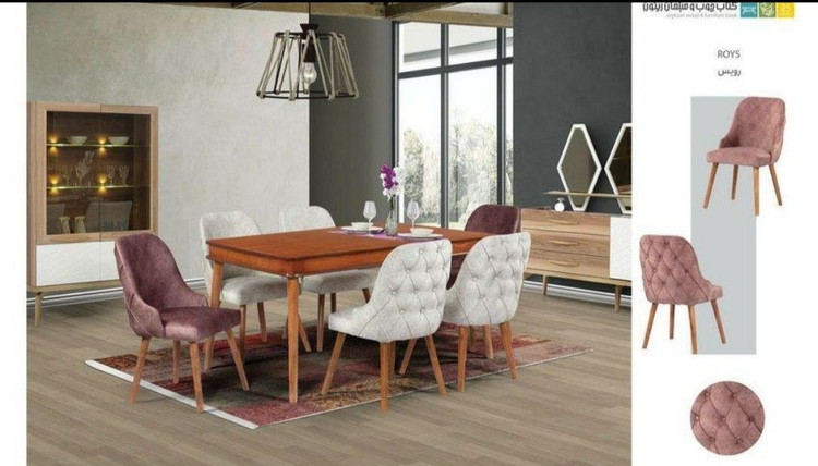 میز ناهارخوری ۶ نفره چوبی مدل رویس