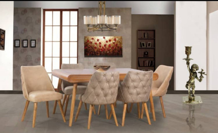 میز ناهارخوری ۶ نفره چوبی مدل افرا