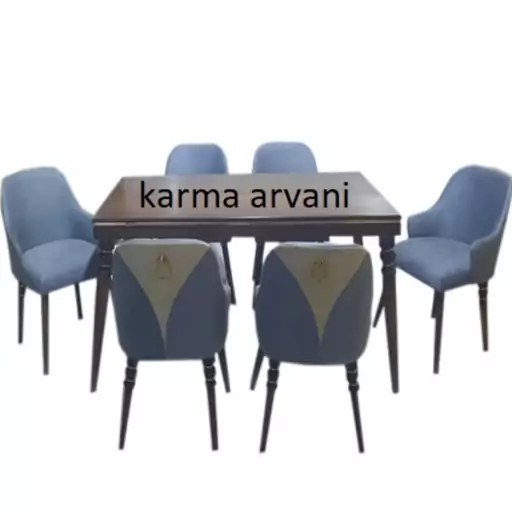 میز ناهارخوری ۶ نفره چوبی مدل صدف