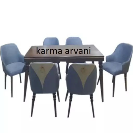 میز ناهارخوری ۶ نفره چوبی مدل صدف