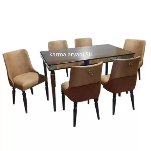 میز ناهارخوری ۶ نفره چوبی مدل پیکاسو