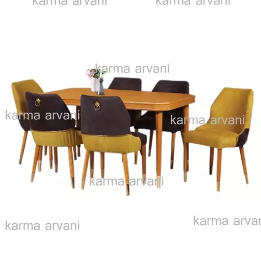 میز ناهارخوری ۶ نفره چوبی مدل رافائل