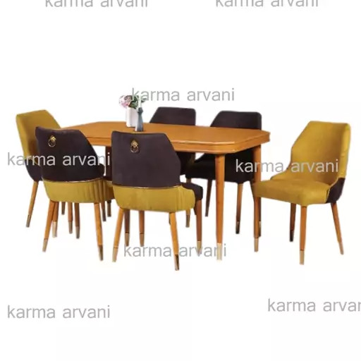 میز ناهارخوری ۶ نفره چوبی مدل رافائل