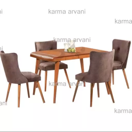 میز ناهارخوری ۴ نفره چوبی مدل هرمس