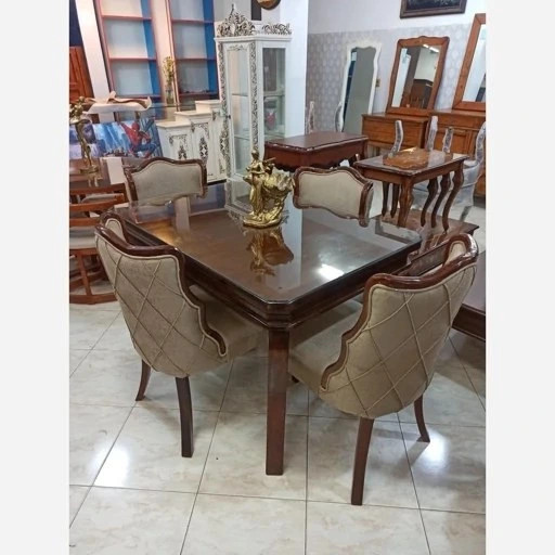 میز ناهارخوری ۶ نفره چوبی کلاسیک مدل فلامینگو
